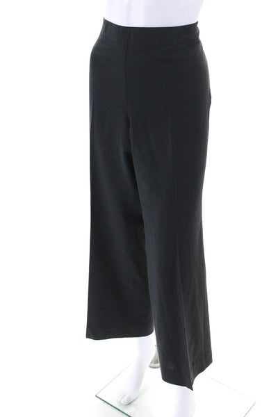Akris Punto Womens Side Zip High Rise Pleated Dress Pants Gray Wool Size 12