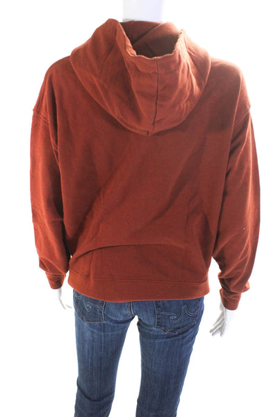 We Wore What Womens Pullover Pocket Front Hoodie Sweater Brick Red Size XS
