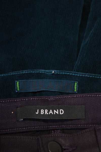 J Brand Women's Midrise Five Pockets Skinny Corduroy Pant Green Size 26 Lot 2