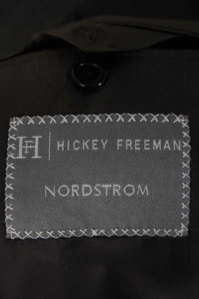 Hickey Freeman for Nordstrom Mens Brown Gray Plaid Two Button Blazer Size 46L