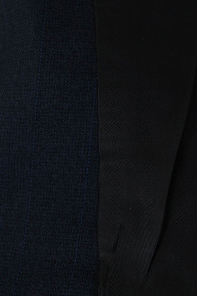 Burberrys Mens Dusty Blue Wool Striped Two Button Long Sleeve Blazer Size 42