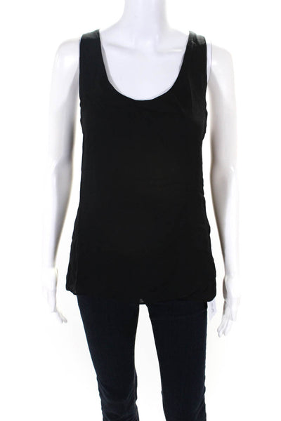 Parker Womens Silk Strappy Back Pullover Tank Top Black Size Small