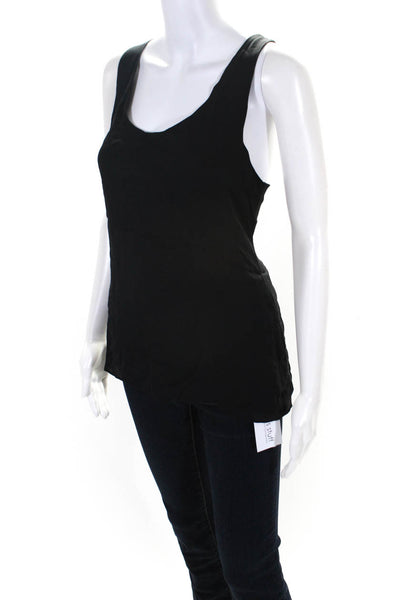 Parker Womens Silk Strappy Back Pullover Tank Top Black Size Small