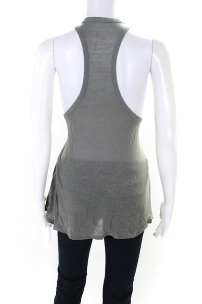 T Alexander Wang Womens Silk Blend Pullover Tank Top Gray Size Small