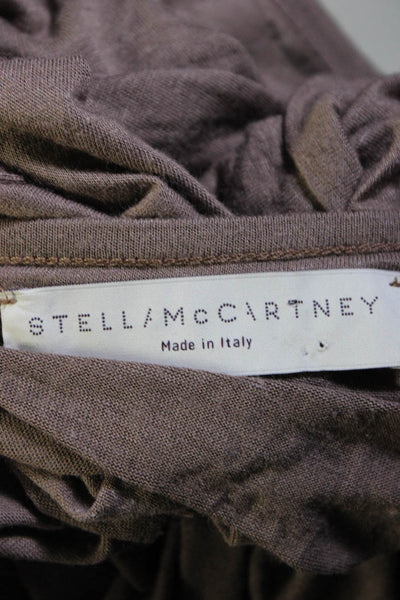 Stella McCartney Women's Short Sleeve V-Neck Shift Dress Brown Size 40