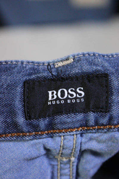 Boss Hugo Boss Men's Cotton Medium Wash Straight Leg Jeans Blue Size 40