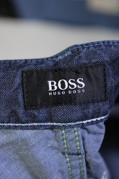 Boss Hugo Boss Men's Cotton Dark Wash Straight Leg Jeans Blue Size 40
