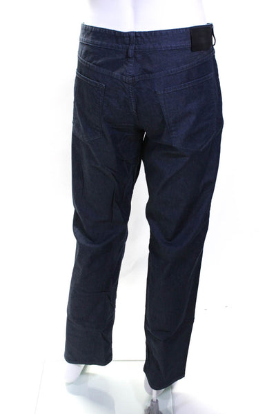 Boss Hugo Boss Men's Straight Leg Cotton Dark Wash Jeans Blue Size 40