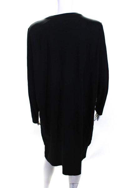 COS Womens Long Sleeved Round Neck Paneled Knee Length Shift Dress Black Size L