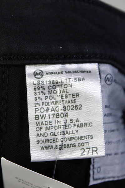 AG Women's Midrise Five Pockets Coated Skinny Denim Pant Black Size 27