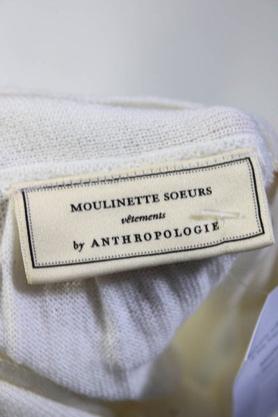 Moulinette Soeurs Anthropologie Women's Long Sleeves Sweater Cream Size S