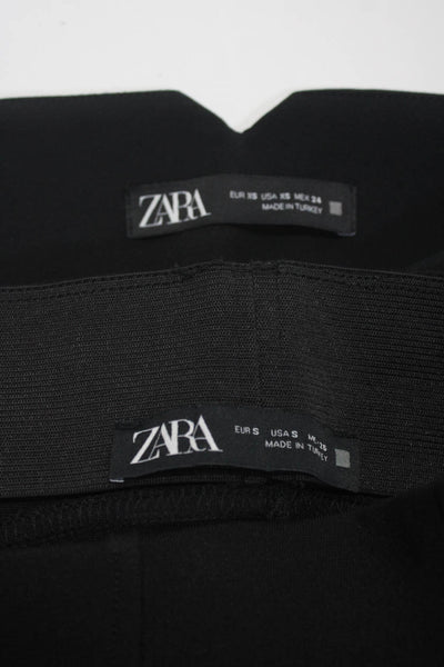 Zara Women's Zip Closure Pockets Straight Leg Dress Pant Black Size XS Lot 2