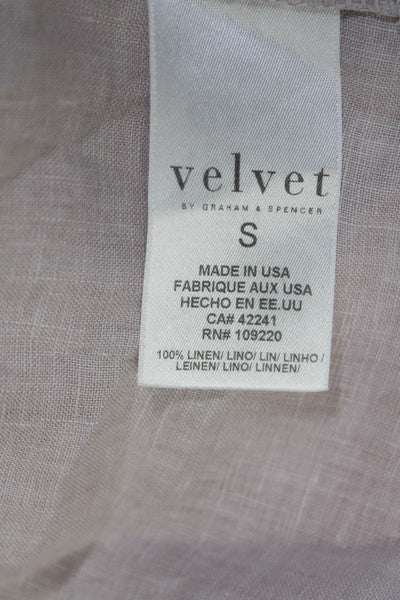 Velvet Women's Round Neck Sleeveless Tiered Blouse Light Pink Size S