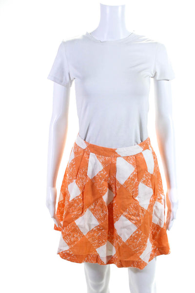 Boden Women's Zip Closure Flare Mini Skirt Orange Size 4