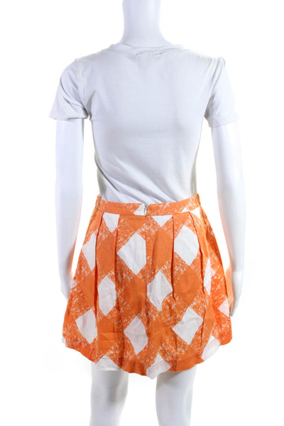 Boden Women's Zip Closure Flare Mini Skirt Orange Size 4