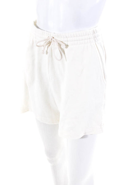 Donni Women's Cotton Drawstring Casual Shorts Ivory Size S