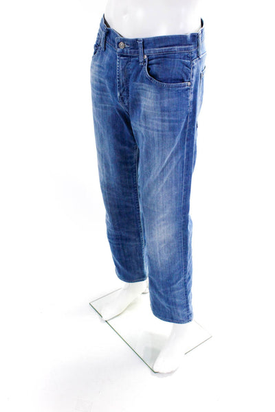 7 For All Mankind Mens Austyn Straight Leg Jeans Blue Cotton Size 32