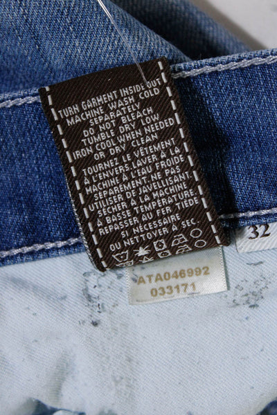7 For All Mankind Mens Austyn Straight Leg Jeans Blue Cotton Size 32