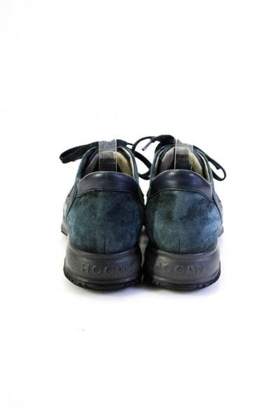Hogan Womens Suede Low Top Walking Sneakers Navy Blue Size 37 7