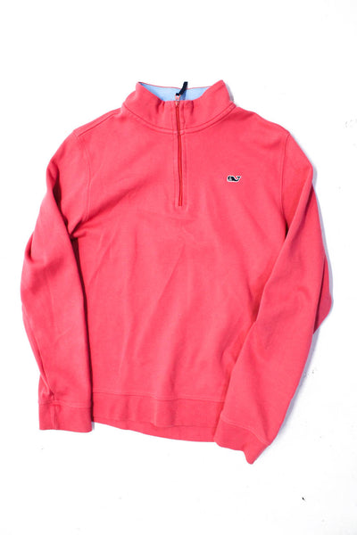 Vineyard Vines Juniors Boys Quarter Zip Pullover Jacket Red Size Large