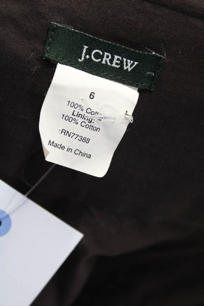 J Crew Womens Textured Crinkle V Neck Halter Sleeveless Dress Brown Size 6