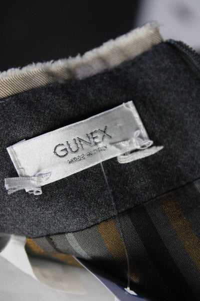 Gunex Womens Raw Hem Woven Knee Length Pencil Skirt Gray Wool Size 6