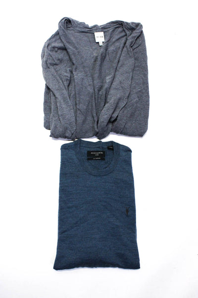 Allsaints Nic + Zoe Womens Merino Wool Long Sleeve Sweaters Blue Size L XL Lot 2