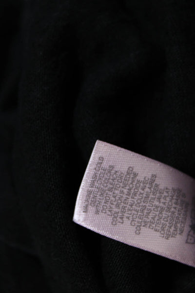 Calypso Saint Barth Women's Cap Sleeve Linen Scoop Neck T-Shirt Black Size S