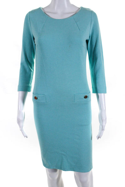 Lilly Pulitzer Women's 3/4 Sleeve Mid Length Sheath Dress Blue Size XS