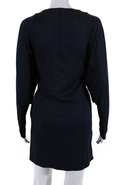 Tibi Women's Long Sleeve A Line Mini Dress Navy Size 4
