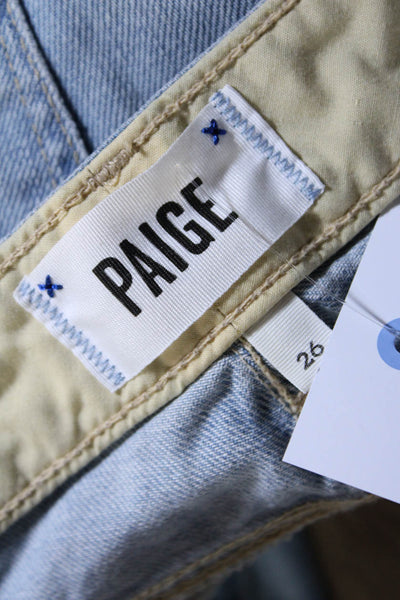 Paige Womens Light Wash Distressed Jimmy Jimmy Crop Jeans Blue Size 26