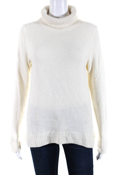 J Crew Womens Pullover Boxy Oversized Turtleneck Sweater White Size Small