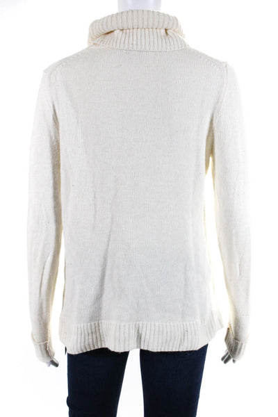 J Crew Womens Pullover Boxy Oversized Turtleneck Sweater White Size Small