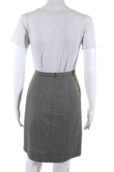 Escada Womens Wool Woven Zip Up Mid Rise Knee Length Pencil Skirt Gray Size 36