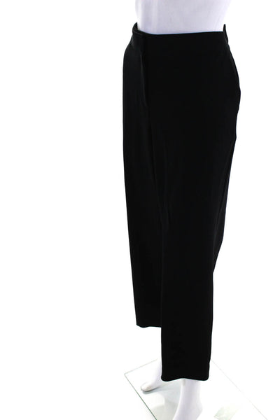 St. John Caviar Womens Black High Rise Pleated Straight Emma Dress Pants Size 12
