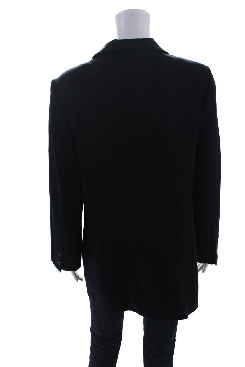 Escada Sport Womens Black Wool Three Button Long Sleeve Blazer