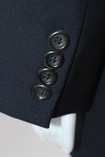 Escada Sport Womens Black Wool Three Button Long Sleeve Blazer Jacket Size 44