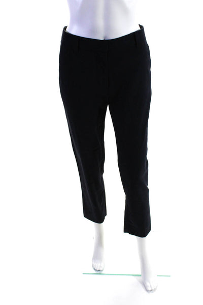 3.1 Phillip Lim Womens Zipper Fly Straight Cropped Pants Navy Blue Wool Size 0