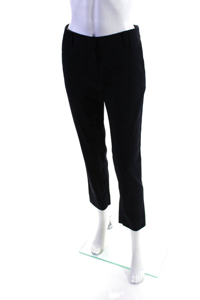 3.1 Phillip Lim Womens Zipper Fly Straight Cropped Pants Navy Blue Wool Size 0