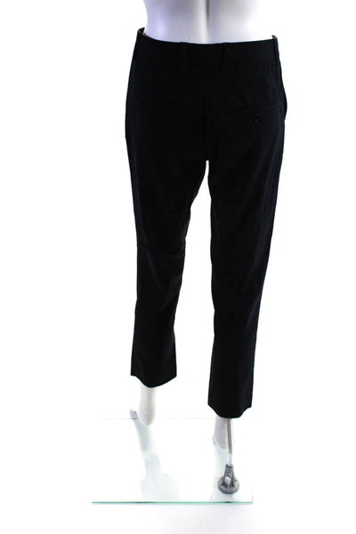 3.1 Phillip Lim Womens Zipper Fly Straight Cropped Pants Navy Blue Wool Size 0