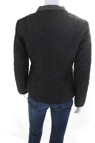 Weekend Max Mara Womens Wool Quilted Reversible Coat Jacket Black Gray Size 4