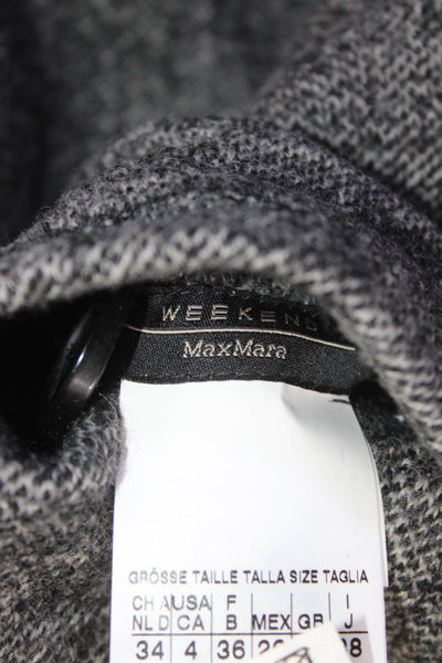 Weekend Max Mara Womens Wool Quilted Reversible Coat Jacket Black Gray Size 4