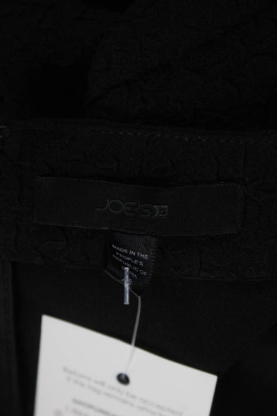Joes Womens Textured Back Zipped Round Neck Long Sleeve Midi Dress Black Size XS