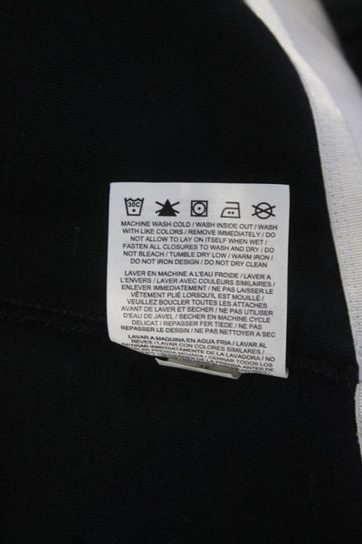 Nike Womens Full Zip Hooded Knit Jacket Black White Cotton Size Medium