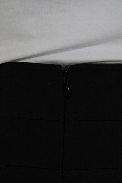 Elie Tahari Womens Wool Wired Waist Knee Length Pencil Skirt Black Size 12
