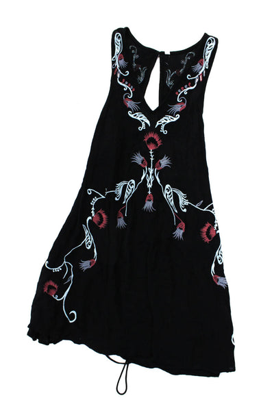 Intimately Free People Leifnotes Womens Floral Dresses Black Green XS 2 Lot 2