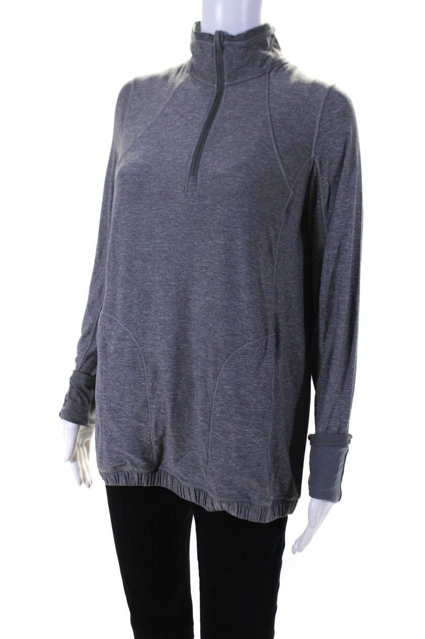 Lululemon Women's Long Sleeve Quarter Zip Activewear T-shirt Gray Size -  Shop Linda's Stuff