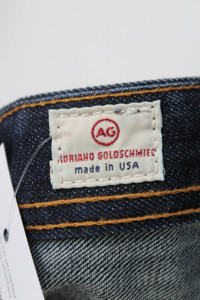AG Adriano Goldschmied Men's Cotton Dark Wash Straight Leg Jeans Blue Size 34