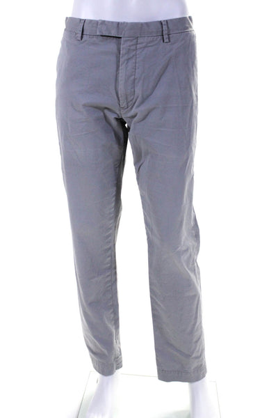 Polo Ralph Lauren Men's Cotton Flat Front Straight Leg Pants Gray Size 36