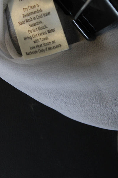 Ecru Womens Silk Chiffon Keyhole Front Sleeveless Tank Blouse Black White Size M